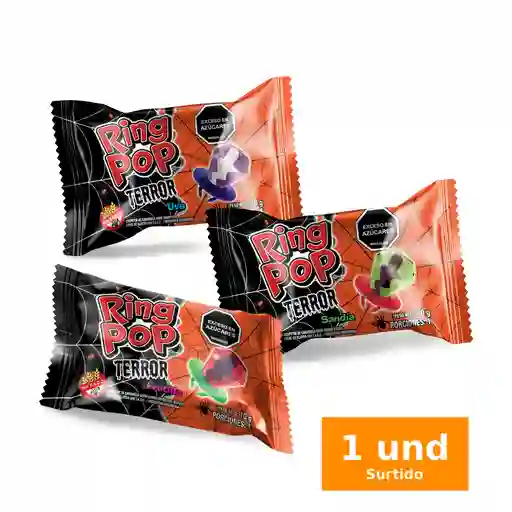 Ringpop Terror Benevia Caramelo Duro Sabor Surtrido (10 Gr)
