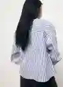 Camisa Gigi Celeste Talla L Mujer Mango