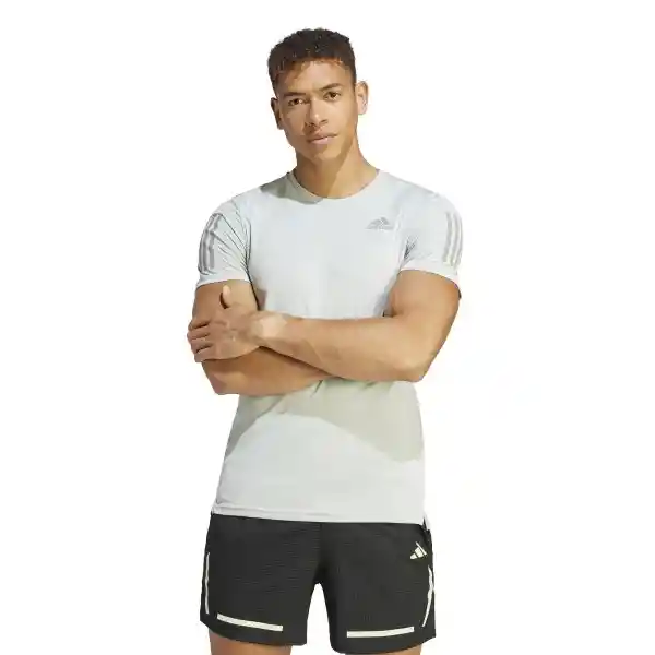 Adidas Camiseta Own The Run Tee Para Hombre Gris Talla L