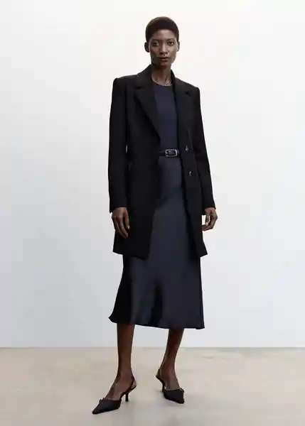 Abrigo Sugus Negro Talla 18 Mujer Mango