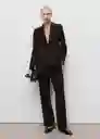 Blazer Americana Bergen Chocolate Talla XS Mujer Mango