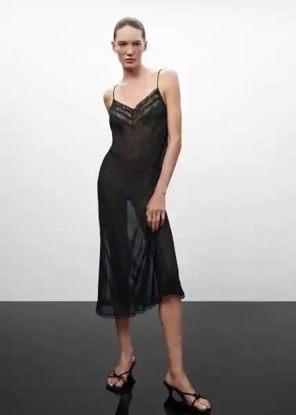 Vestido Shore Negro Talla XS Mujer Mango