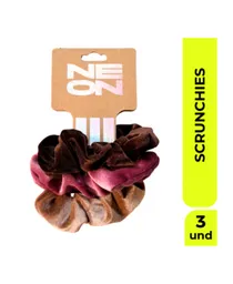 Neon Set Scrunchie Gancho Pinza Rosa