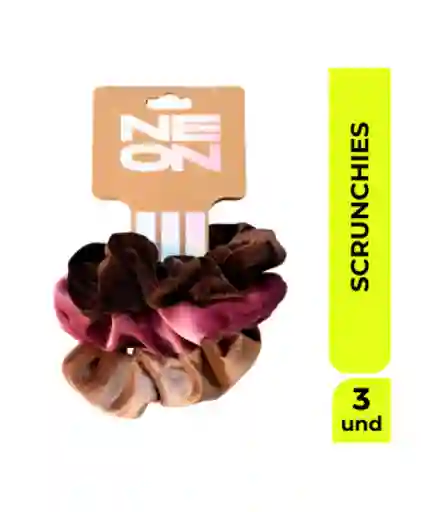 Neon Set Scrunchie Gancho Pinza Rosa