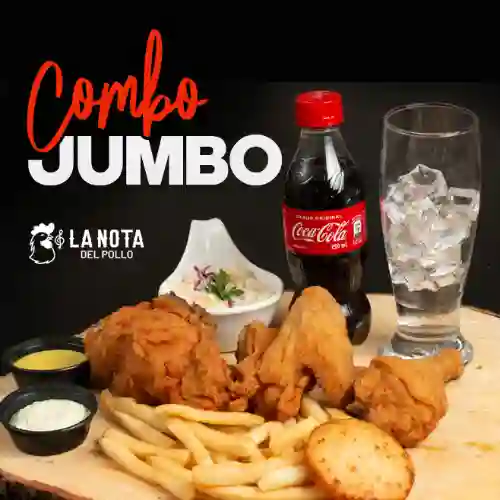 Jumbo 3pzas+papas+arepa+gaseosa (combo)