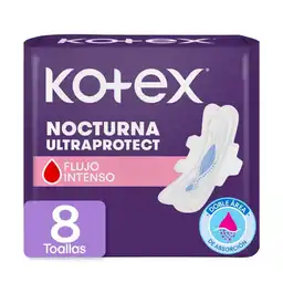 Toallas Higiénicas Kotex Nocturna Ultraprotect 8 Und