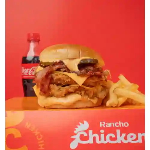 Hamburguesa Rancho + Papas + Gas 400ml