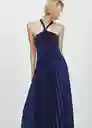 Vestido Anís Azul Noche Talla XL Mujer Mango