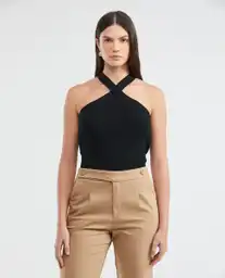 Top Party Negro Sombrío Ultraoscuro Talla Xl Mujer Chevignon