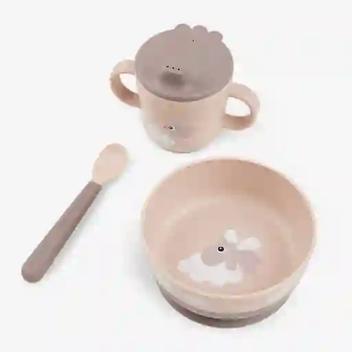 Done by Deer Set Para Bebé Primera Comida Rosa