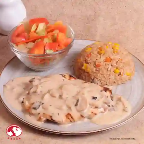 Combo Filete de Pollo en Salsa Champiñones