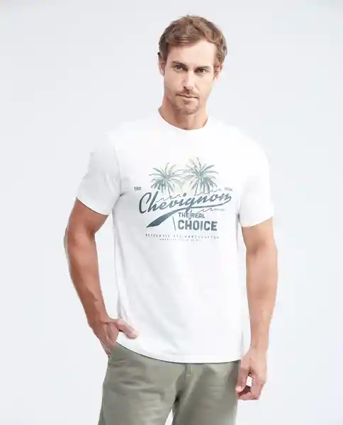 Camiseta Summer Palm Crudo Prístino Claro T M Chevignon