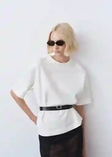 Camiseta Sita Offwhite Talla S Mujer Mango