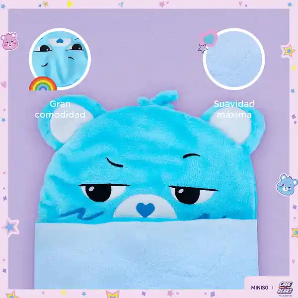 Manta Con Capucha Colección Care Bears Azul Miniso