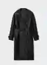 Trench Ghost Negro Talla M Mujer Mango