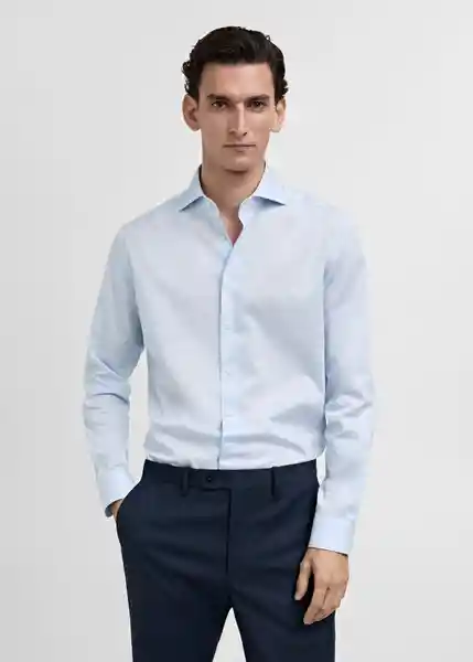 Camisa Selva Celeste Talla L Hombre Mango