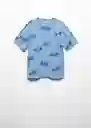 Camiseta David Azul Talla 06 Niños Mango