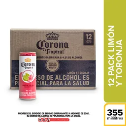 Corona Pack Bebida Alcohólica Limón y Toronja 355 mL x 12 Und