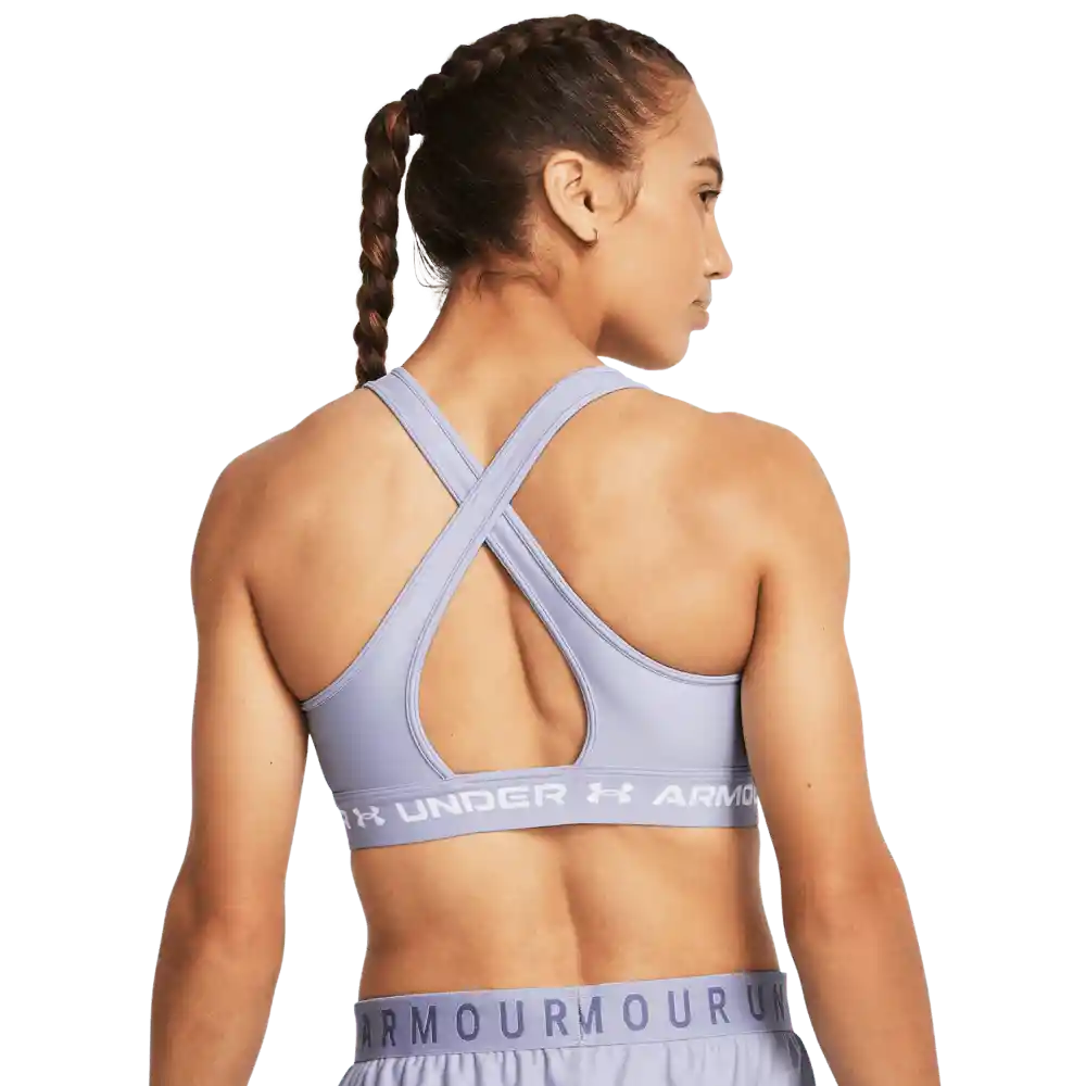 Under Armour Crop Crossback Mid Bra Mujer Morado XS