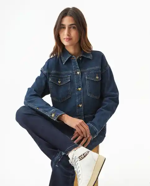 Chaqueta Trucket Azul Clásico Oscuro Talla S Femenino Chevignon