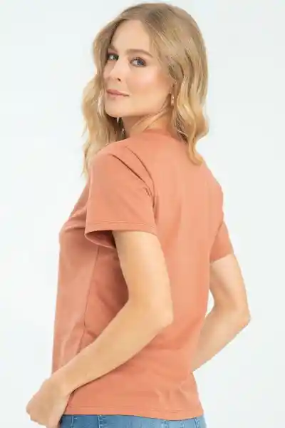 Camiseta Escote V Color Blush Talla S Ragged