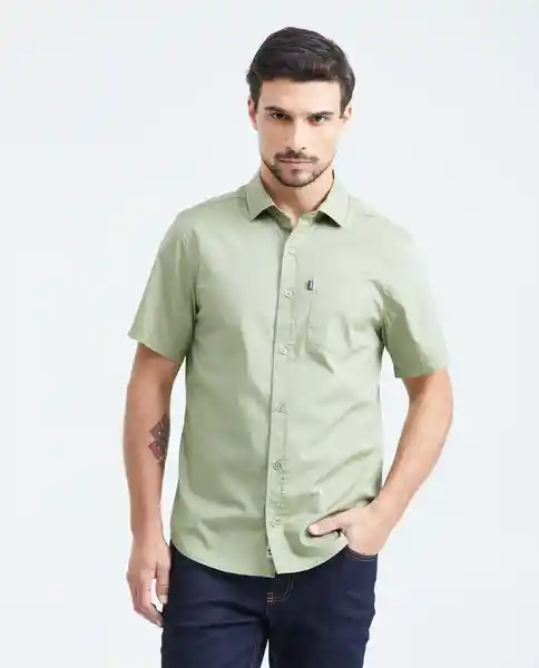 Camisa Carbón Manga Corta Verde Aplomado Claro XL Chevignon