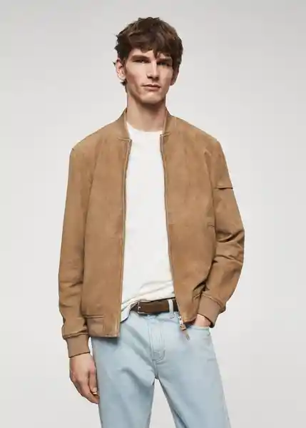 Chaqueta Cazadora Grus Beige Talla L Hombre Mango