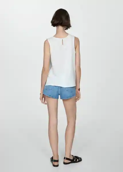 Top Farfa Blanco Talla M Mujer Mango