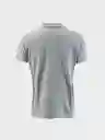 Camisa Efecto Melange Piqué Slim Fit Gris T.M 72038 Arturo Calle