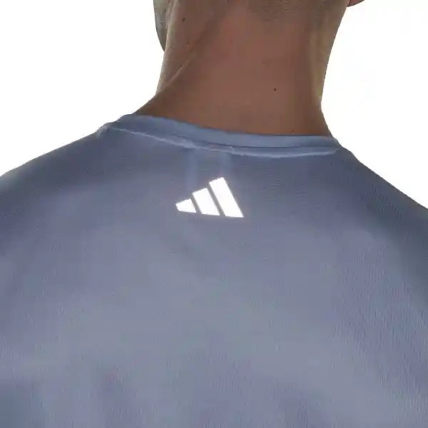 Adidas Camiseta Run Icons 3 Bar Para Hombre Azul Talla XL