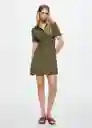 Vestido Peach-W Khaki Talla L Mujer Mango