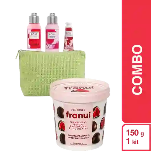 Combo Franui Frambuesas Chocolate Amargo + Kit Rosa Para Mamá