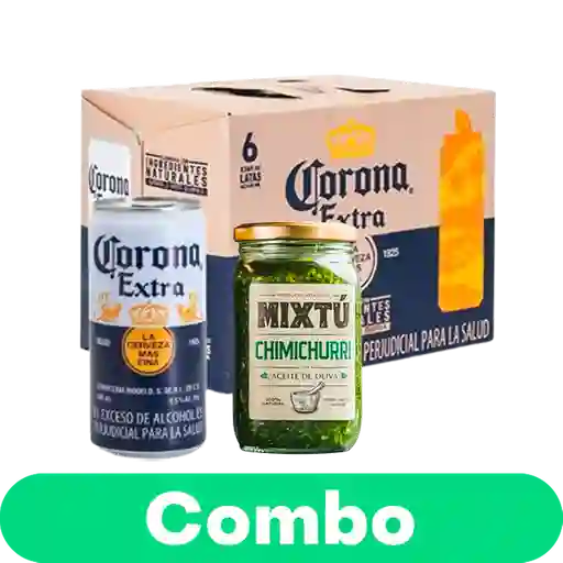 Combo Chimichurri + Six Pack Cerveza Corona Lata
