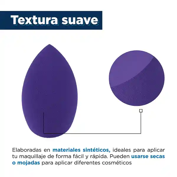 Esponja de Maquillaje Inclinada Con Estuche Purpura Miniso