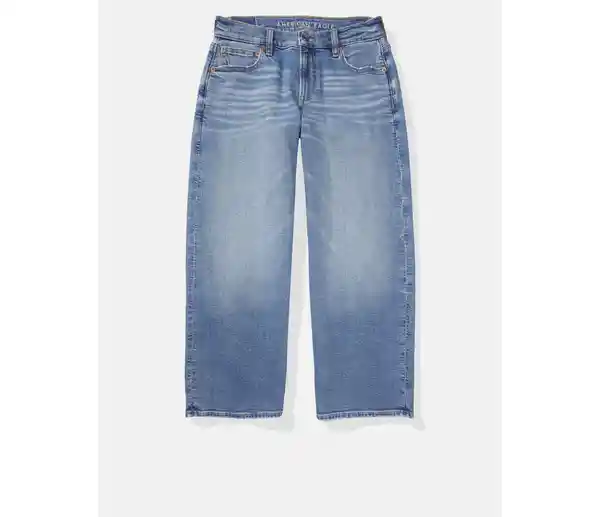 Pantalón Jean Azul Short 9S Wide Leg Crop American Eagle