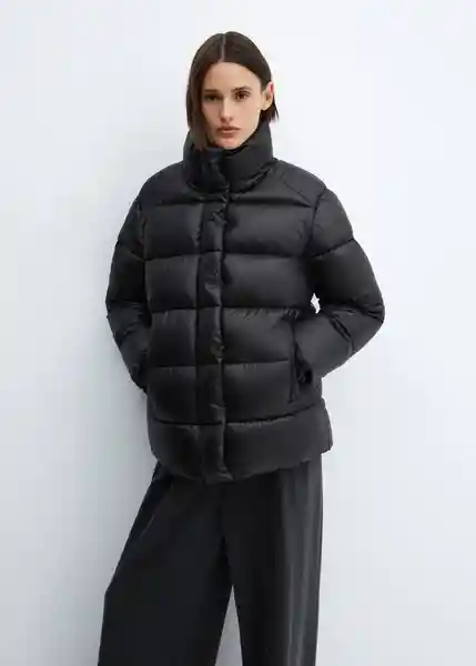 Abrigo Anorak Snowy Negro Talla 27 Mujer Mango