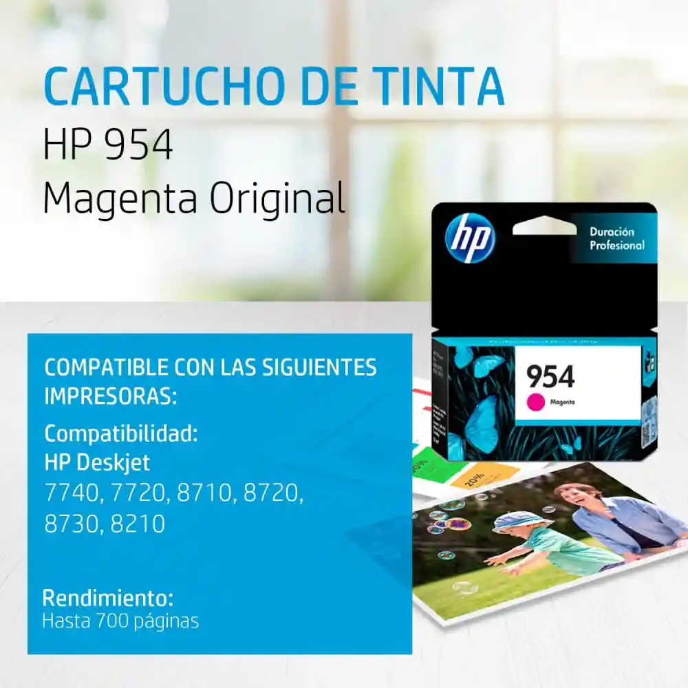 Hp Cartucho de Tinta 954 Magenta