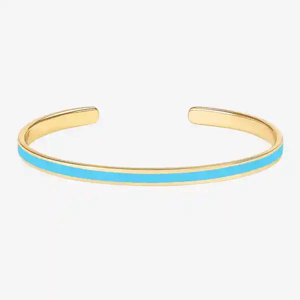 Bangle Up Pulsera Bangle Dorado Azul Claro