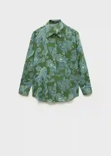 Camisa Mamba Verde Talla S Mujer Mango