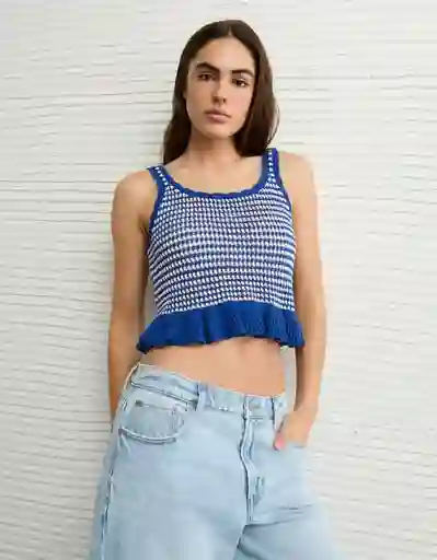 Suéter Tejido Mujer Azul Talla Small 1650425 American Eagle
