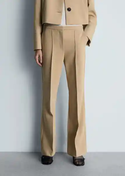 Pantalón Edie Camel Talla 44 Mujer Mango