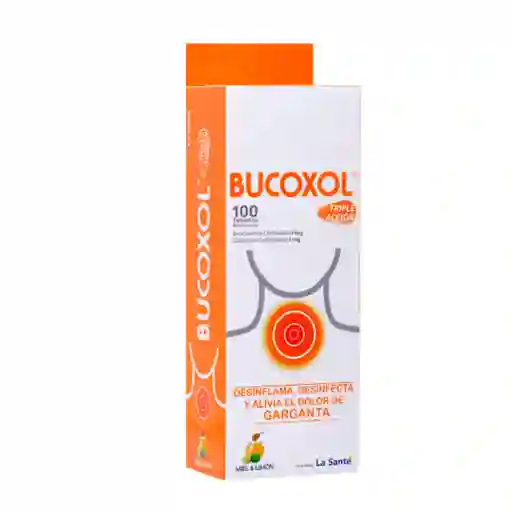 Bucoxol Garganta Triple Acción Miel Limon x 100 tabletas