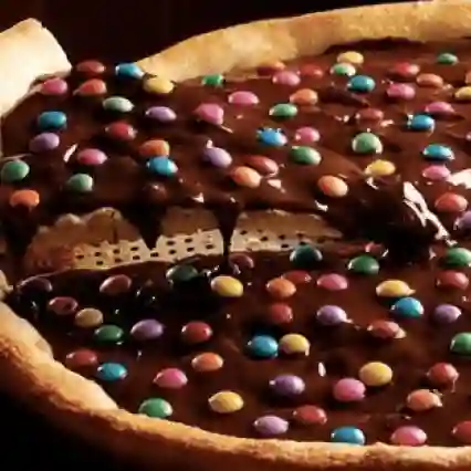 Pizza Chocolate y M&M Personal