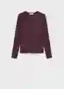 Camiseta Secondca Burdeos Talla S Mujer Mango