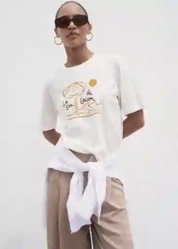 Camiseta Ete-W Off White Talla XL Mujer Mango