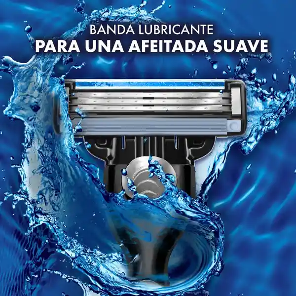 GILLETTE Mach 3 Cuchilla de Afeitar Máquina de Afeitar Hombre Reutilizable Afeitado al Ras Afeitadora para Hombre 1 Ud + 2 Repuestos