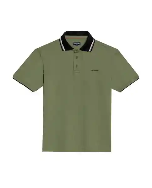 Camiseta Contrast Polo Neck Verde Loden Oscuro T L Chevignon