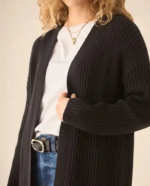 Cardigan Tejido Negro Jaguar Ultraoscuro Talla M 663G202 Esprit