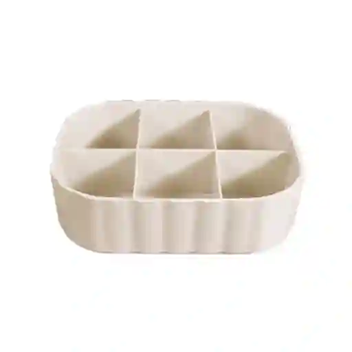 Organizador Plástico Con Compartimento Macaron Blanco Miniso
