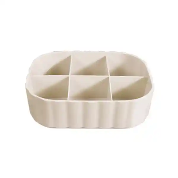 Organizador Plástico Con Compartimento Macaron Blanco Miniso